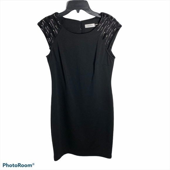Calvin Klein Beaded Cocktail Dress Women’s Sz 4 - Picture 1 of 5